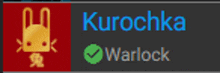 a picture of a rabbit with the words kurochka warlock