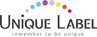 a logo for unique label remember to be unique with colorful dots