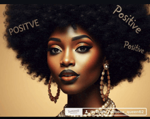 a picture of a woman with the words positive written around her