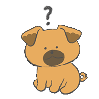 a cartoon dog with a question mark above his head