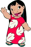 a cartoon drawing of a girl wearing a red dress