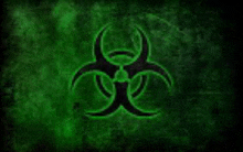 a green background with a biohazard symbol on it .