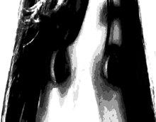 a black and white image of a person 's face