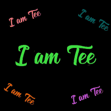 a black background with the word i am tee in green