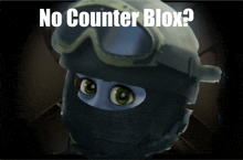 a cartoon character wearing a helmet and goggles with the words " no counter blox " below him