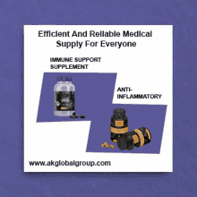 an advertisement for efficient and reliable medical supply