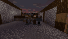 a screenshot of a minecraft game shows a group of people