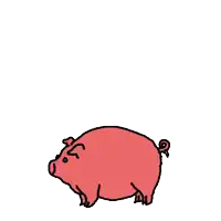 a cartoon of a pig with a smoke coming out of its tail .