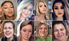 a collage of women 's faces with the word love on the top