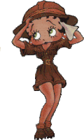 a cartoon of betty boop in a safari outfit