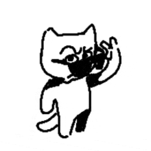 a black and white drawing of a cat wearing sunglasses and a tie .