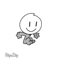 a cartoon character with a smiley face on his face is dancing .