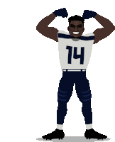 an illustration of a football player with the number 14 on his jersey