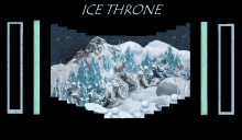 a poster for ice throne shows polar bears in a snowy forest