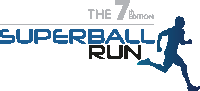 a logo for the 7th edition of the superball run