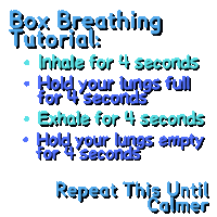 a box breathing tutorial is written in blue letters