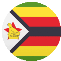 the flag of zimbabwe is shown in a circle on a white background