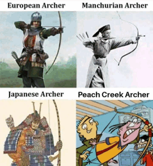 european archer manchurian archer japanese archer and peach creek archer