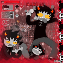 a picture of a cartoon character with the word karkat on it