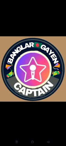 a logo for banglar gayen captain with a star and a microphone