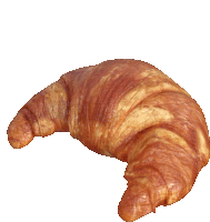 a close up of a croissant against a white backdrop