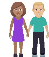 a man and a woman holding hands in a cartoon