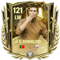 a soccer card for c.ronaldo with the number 121 lw on it