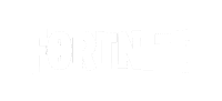 a white fortnite logo with a shadow on a white background