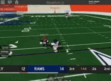 a football game is being played on a computer screen