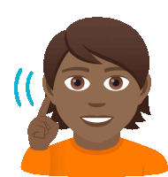 a cartoon drawing of a person with their finger in their ear