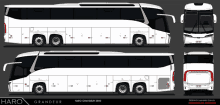 a drawing of a bus with the word grandeur on the bottom