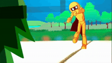 a cartoon of a robot with a cape on