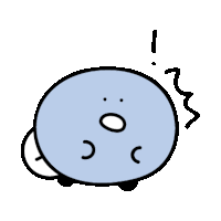 a cartoon illustration of a blue circle with a surprised look on its face .