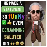 a poster that says he made a statement so funny even ben jammins saluted him