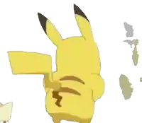 a cartoon pikachu with a lightning bolt on its back