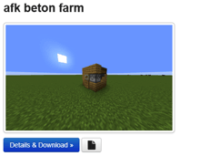 a screenshot of a minecraft game with the words afk beton farm