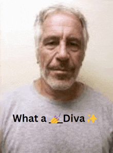 a man with a beard is wearing a shirt that says what a diva on it