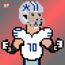 a pixel art of a football player with the number 10