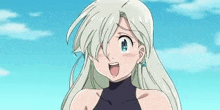 elizabeth from the seven deadly sins is a very cute anime girl with white hair and blue eyes .