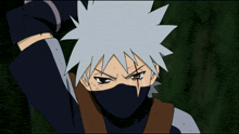 a close up of a cartoon character with gray hair