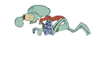 squidward from spongebob squarepants is laying down