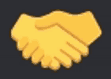 a close up of a handshake on a black background .