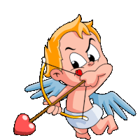 a cartoon cupid with a bow and arrow