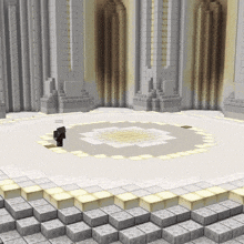 a person in a minecraft game is standing in a large room
