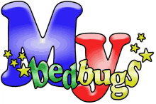 a colorful logo for bedbugs with a blue letter m in the middle