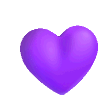 a purple heart with a white background is floating in the air