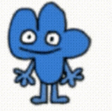 a blue cartoon character with a smile on his face and arms and legs .