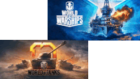 two advertisements for world of warships and world of tanks are shown