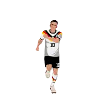 a cartoon of a soccer player with the number 10 on his jersey