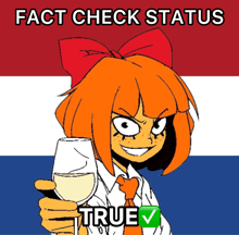 a picture of a girl holding a glass of wine that says " true " on it